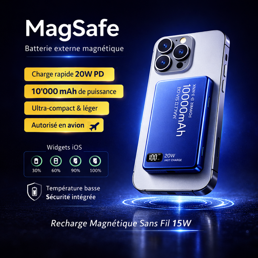 PowerMag Ultra - Charge Magnétique 15W, 5'000 et 10’000 mAh